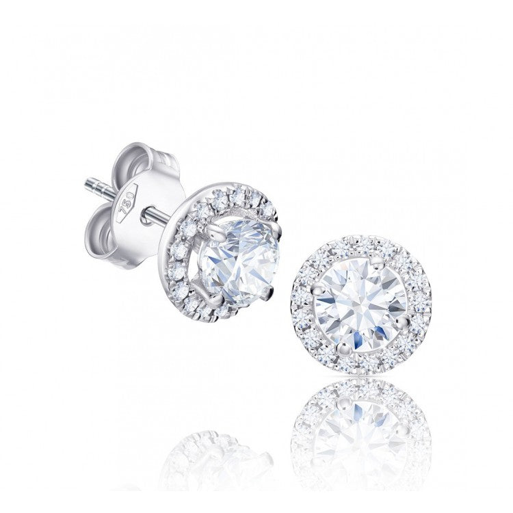 Pendientes de Diamantes talla Brillante con Orla