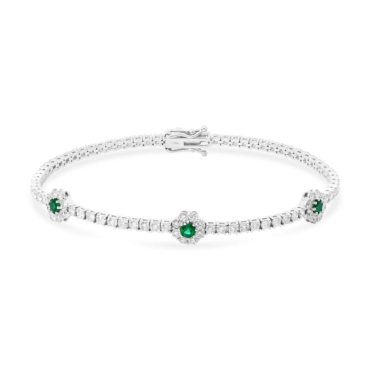 Pulsera de Diamantes y Esmeraldas