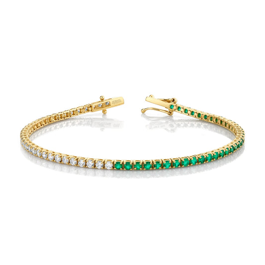 Pulsera de Diamantes y Esmeraldas