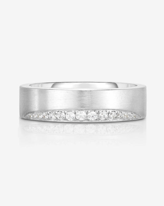 Alianza de Boda plana con Diamantes