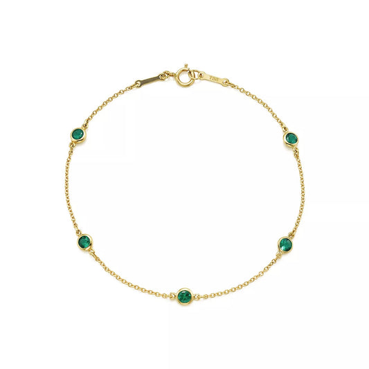 Pulsera de cadena con Esmeraldas