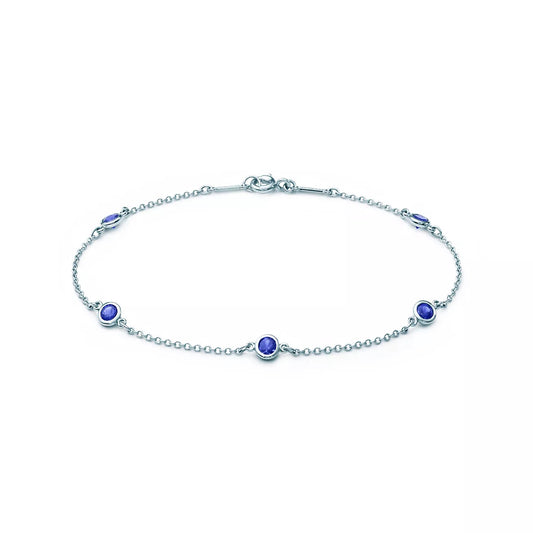 Pulsera de Cadena con Zafiros
