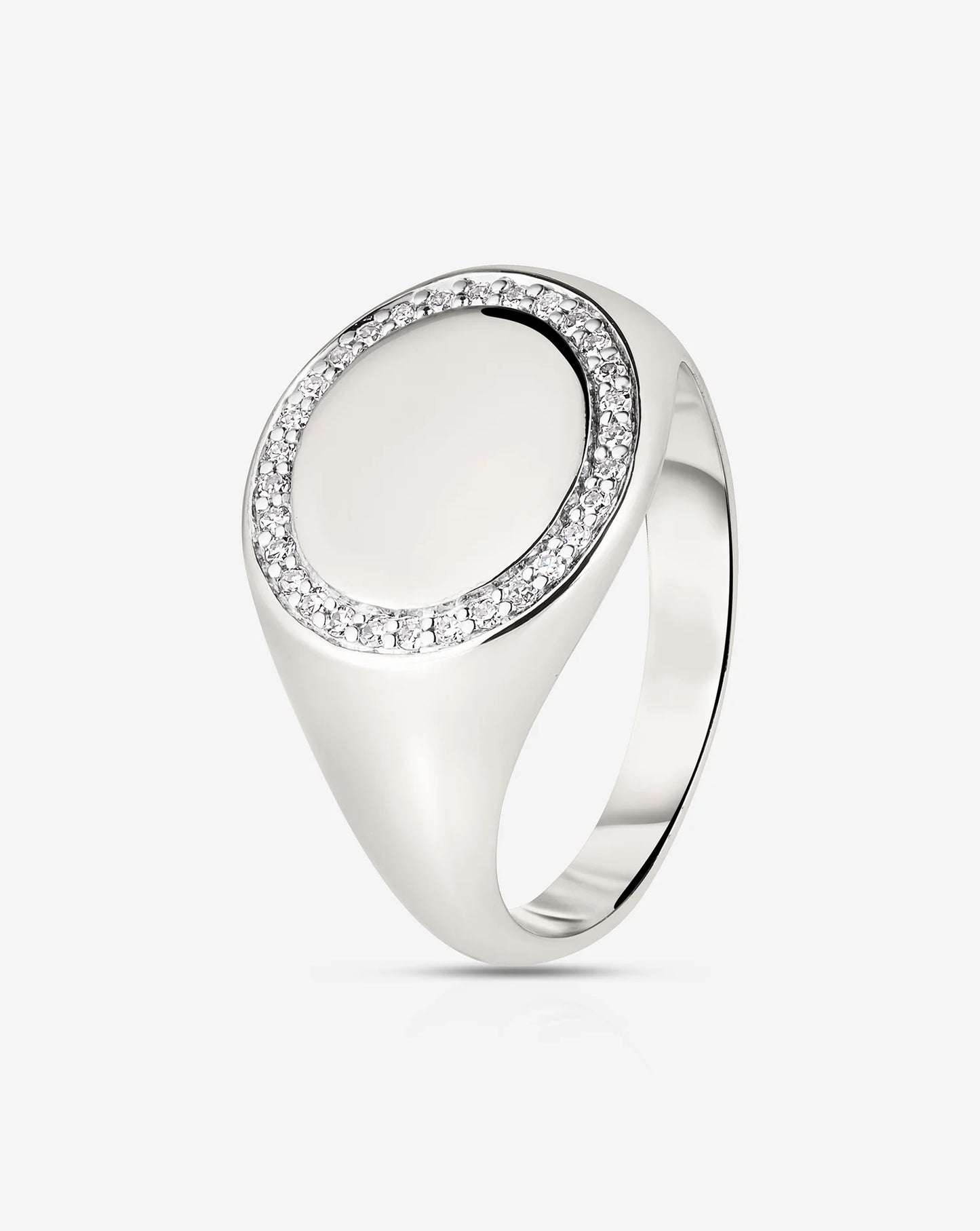 Sello de Oro Blanco y Diamantes
