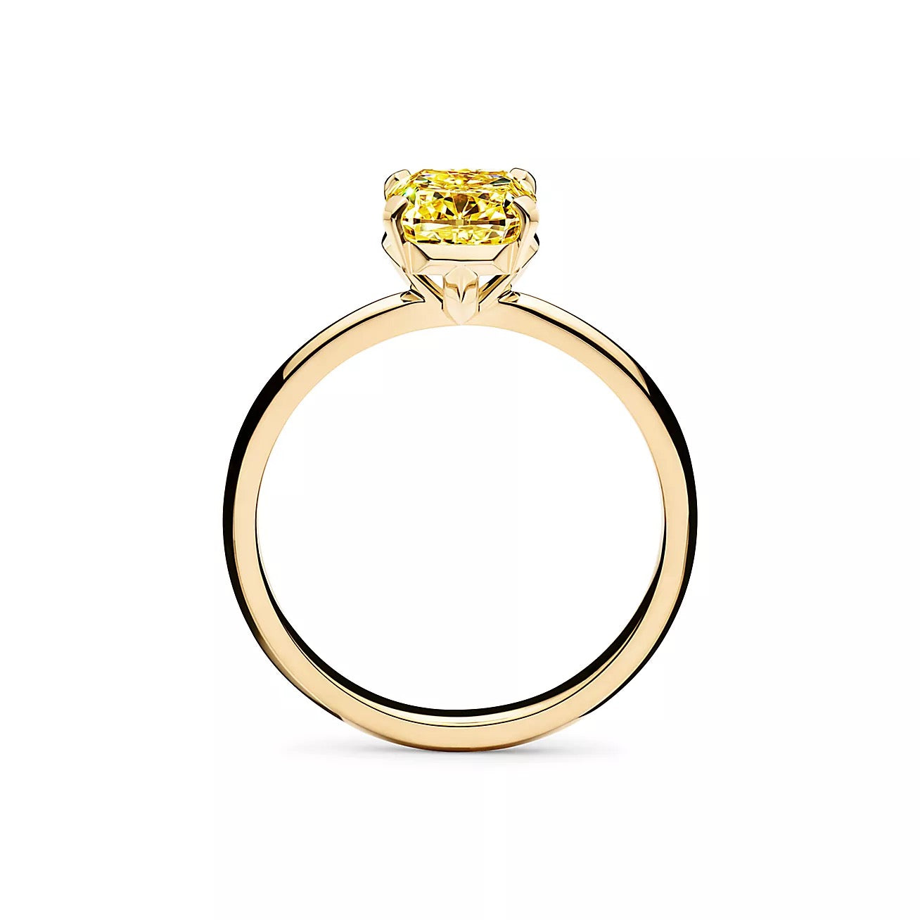 Anillo de Diamante Fancy Yellow Cushion