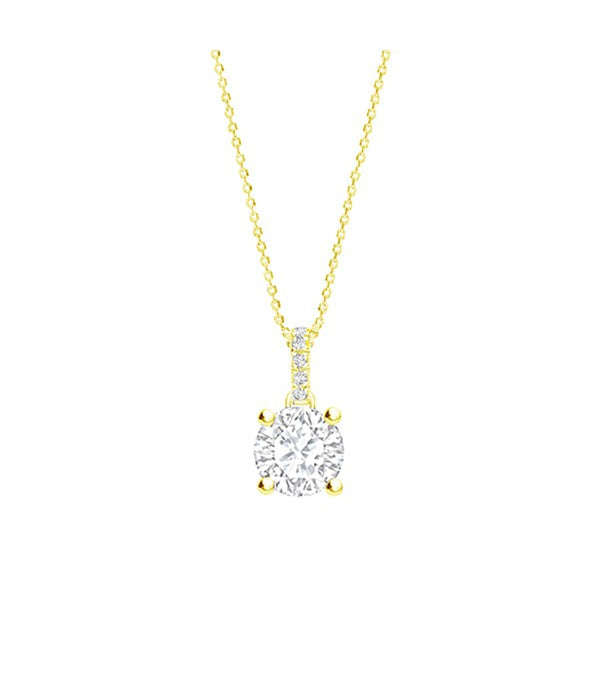 Colgante de Diamante talla Brillante en Oro Amarillo