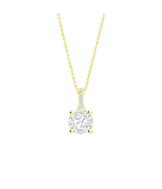 Colgante de Diamante talla Brillante en Oro Amarillo