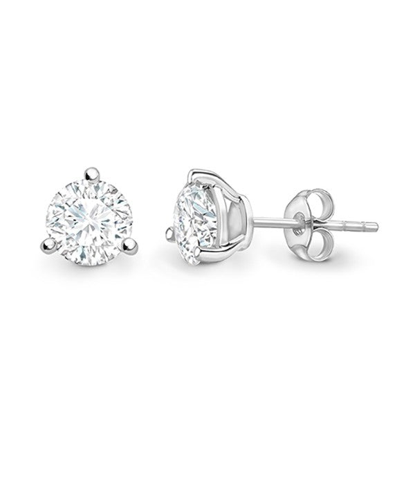 Pendientes de Diamantes en 3 Garras