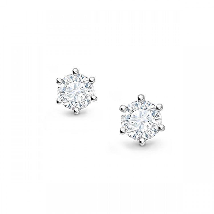 Pendientes de Diamante en 6 Garras