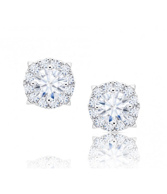 Pendientes de Diamantes con Orla de Diseño