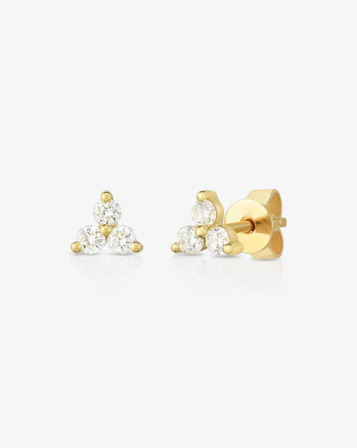 Mini pendientes de Diamantes Trebol